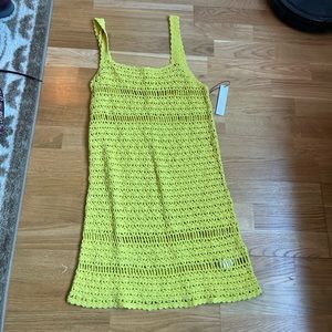 NWT LIME/YELLOW CROCHET SWIM COVERUP